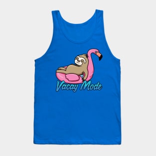 Vacay Mode Funny Sloth Cartoon Tank Top